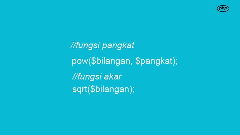 PHP Menghitung akar dan Pangkat suatu Bilangan