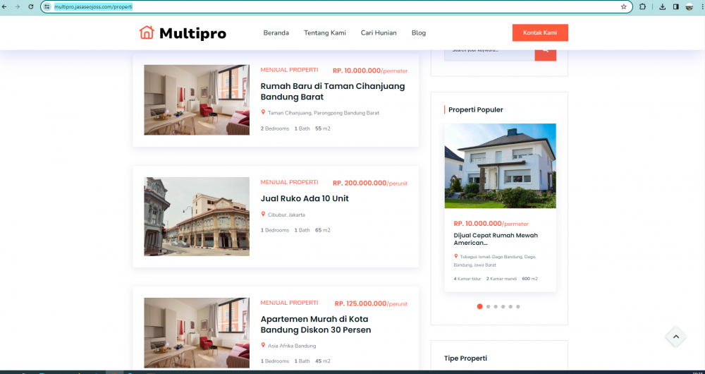 Jasa Membuat Web Real Estate Jual Beli Properti